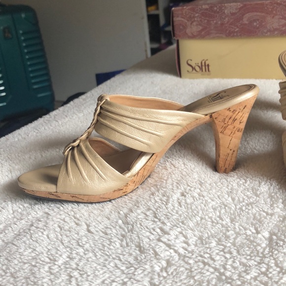 Soft Gold Leather Heels! - Picture 2 of 7